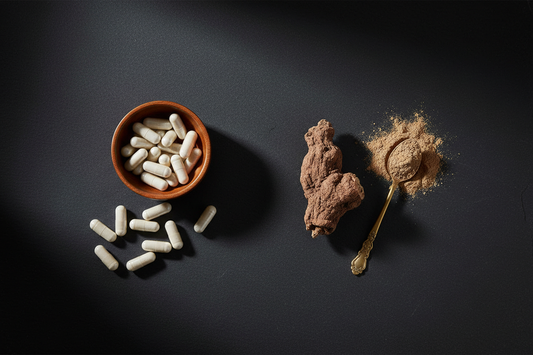 Two supplement bottles labeled magnesium and ashwagandha next to a clock showing 3AM, representing why neither supplement stops nighttime cortisol spikes